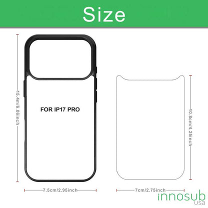 Sublimation Phone Rubber Cases for iPhone 17|16|15|14|13|12|11|Air|Plus|Pro|ProMax - Aluminum Insert
