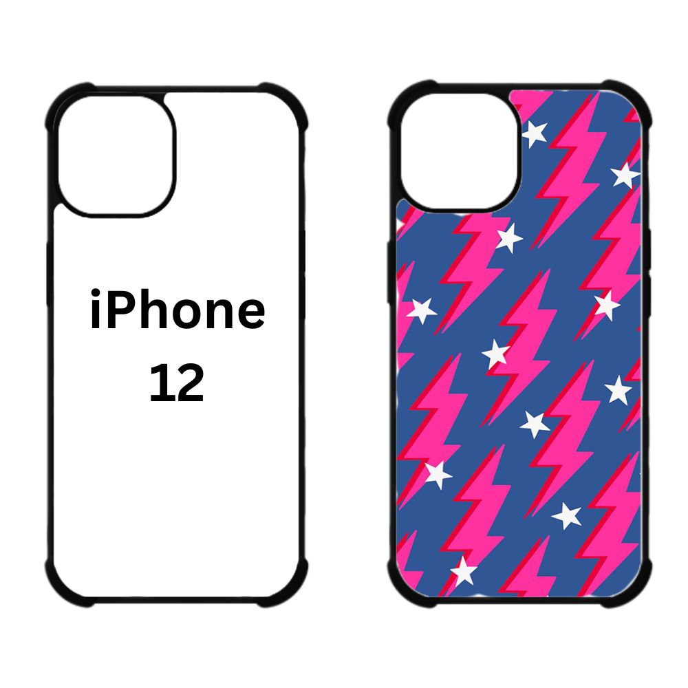 Sublimation Blanks 2D Bumper Anti-Shock Case for iPhone 15/16 Series - With White Glossy Aluminum Insert