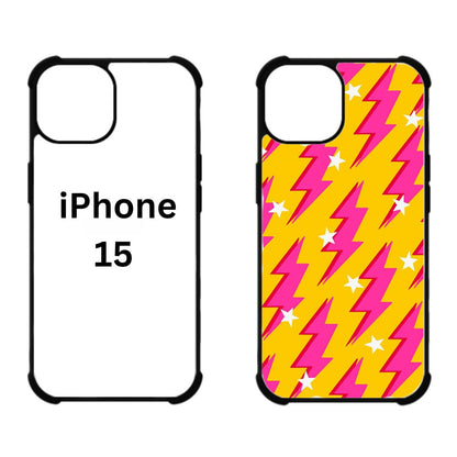 Sublimation Blanks 2D Bumper Anti-Shock Case for iPhone 15/16 Series - With White Glossy Aluminum Insert