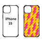 Sublimation Blanks 2D Bumper Anti-Shock Case for iPhone 15/16 Series - With White Glossy Aluminum Insert