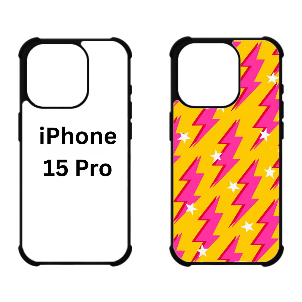 Sublimation Blanks 2D Bumper Anti-Shock Case for iPhone 15/16 Series - With White Glossy Aluminum Insert