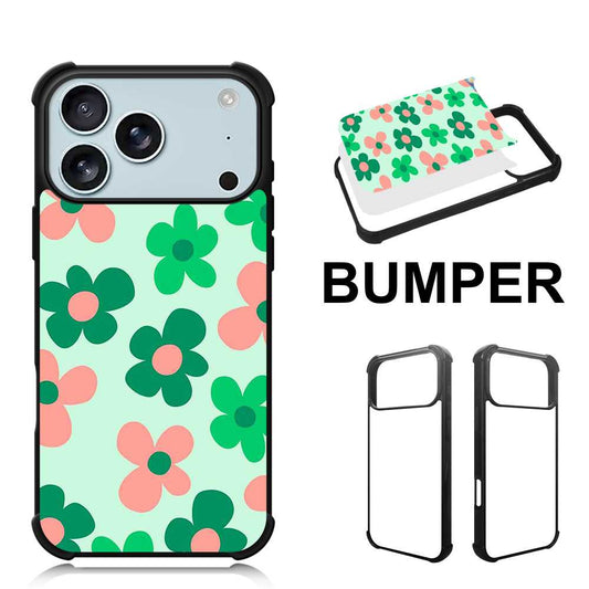 Sublimation Blanks 2D Bumper Anti-Shock Case for iPhone 15|16|17 Series - With White Glossy Aluminum Insert