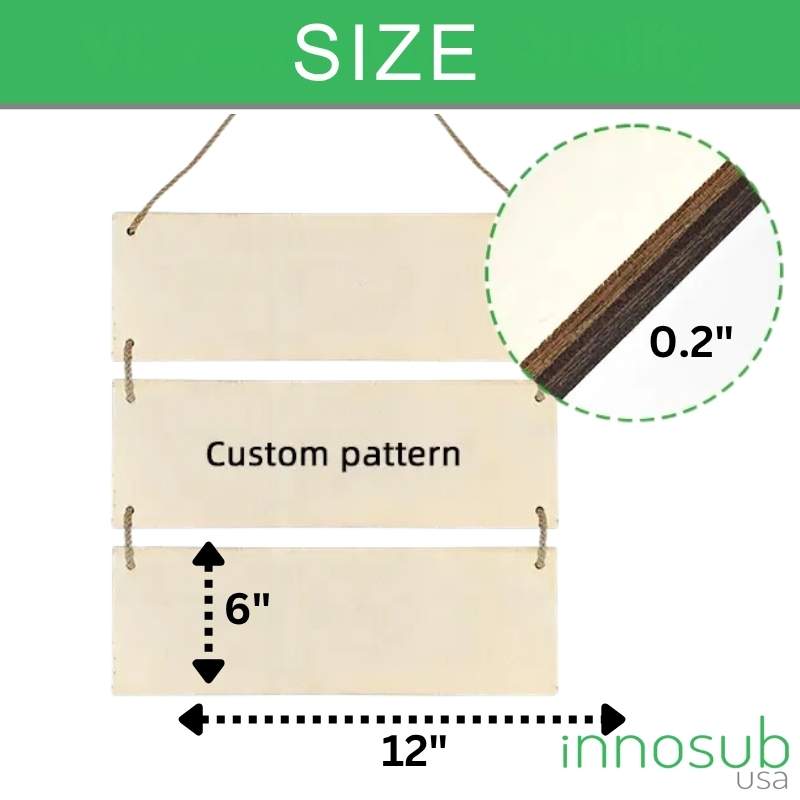 3 Pcs Sublimation blank Wall Hanging Sign with Hemp Rope, Door Hanger Blanks