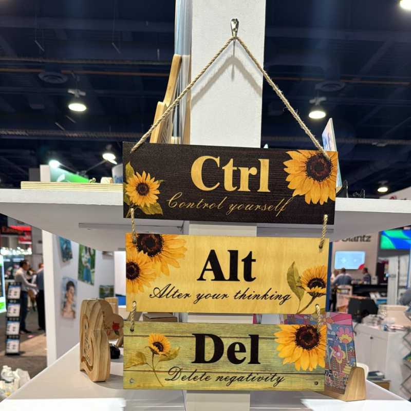 Three Piece Sublimation Blank Wall Hanging Wood Sign with Hemp Rope ...