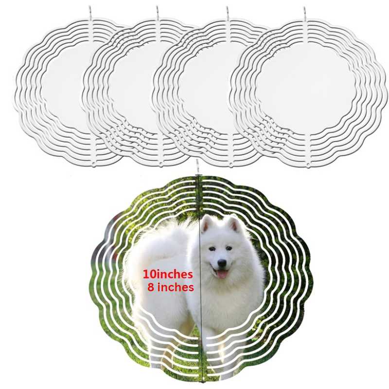 Sublimation Wind Spinner Blanks Round Sublimation Blanks Products Stainless Steel Metal Indoor Outdoor Garden Decoration | 8 inch | 10 inch