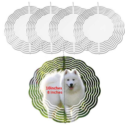 Sublimation Wind Spinner Blanks Round Sublimation Blanks Products Stainless Steel Metal Indoor Outdoor Garden Decoration | 8 inch | 10 inch