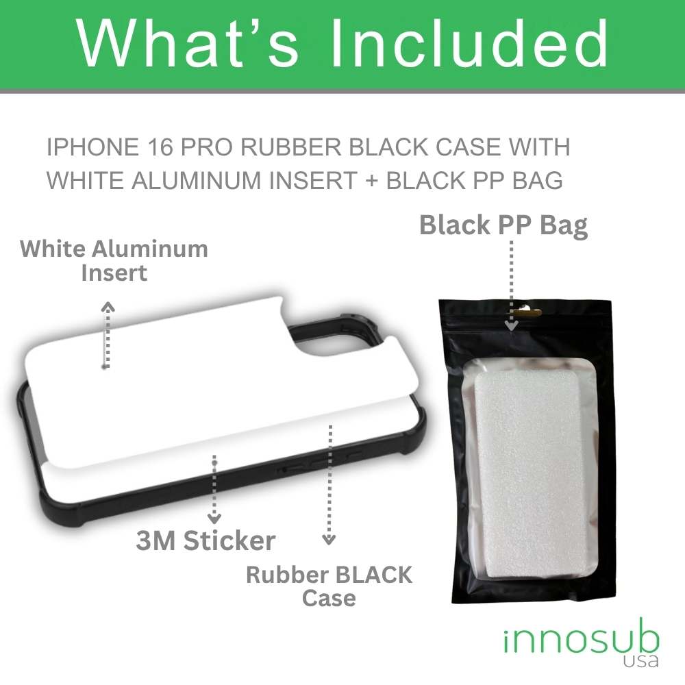 Sublimation Blanks 2D Bumper Anti-Shock Case for iPhone 15/16 Series - With White Glossy Aluminum Insert