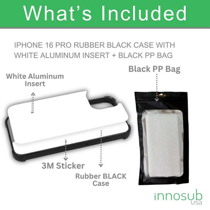 Sublimation Blanks 2D Bumper Anti-Shock Case for iPhone 15/16 Series - With White Glossy Aluminum Insert