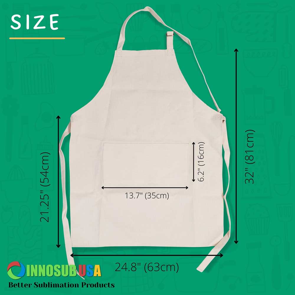 Sublimation Blank Linen Apron with Pocket 32x25 INNOSUB USA