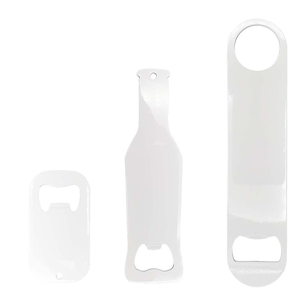 MR.R 6 Pieces Sublimation Blanks White Color Stainless Steel Dog Tag Shape  Bottle Opener, Solid and Durable Beer Openers, White Color