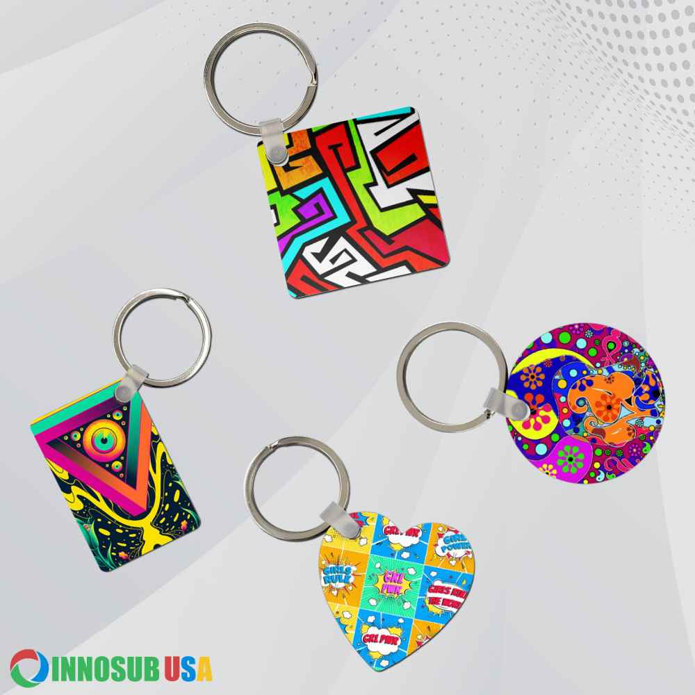 Double-Sided 2 MDF Sublimation Keychain Blanks - 5 Pack Heart