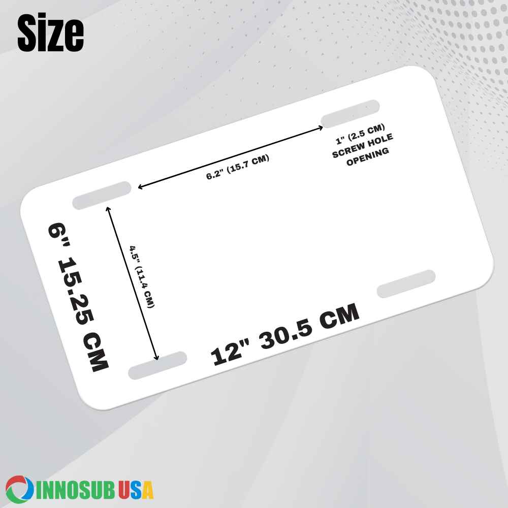 Sublimation Automotive License Plate Blanks .65 MM Thick- White