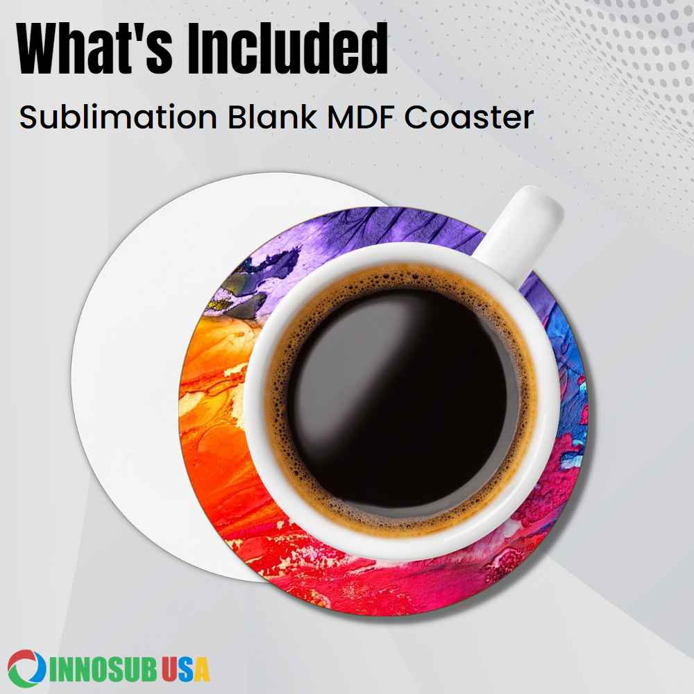 Sublimation Square Coaster Blanks Bulk MDF Sublimation Coasters Blanks with  Back Hardboard Coasters Blank MDF Sublimation Coasters 3.74 Inch for  wedding christmas new year gift home deco