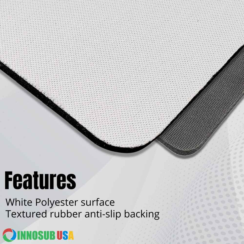 6 Pieces Blanks Square Rectangular Rubber Base Fabric Surface Mouse Pads  Sublimation Heat Thermal Transfer Mouse Pad 22 x 18 x 0.02 cm (Very Thin)
