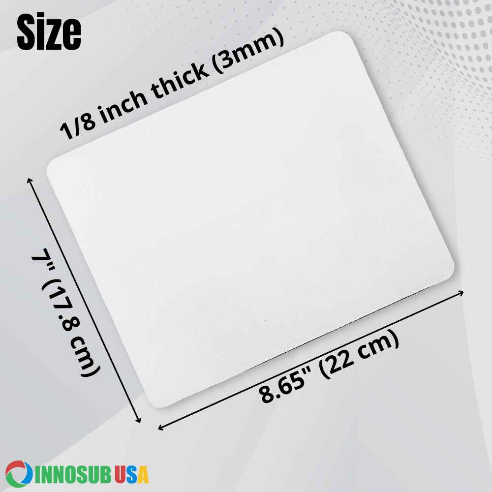 Mouse Pad, sublimatable, 10 ea, white front, black back, 100% polyester  front