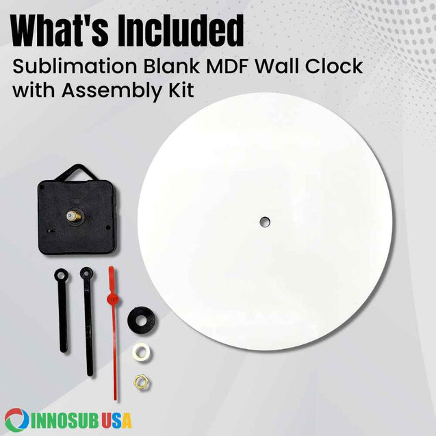 Sublimation Blank Clock Kits by Unisub® - MDF, Aluminum, FRP & Hardboard