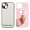 Sublimation Blanks Case for iPhone 12/13/14 Pro MAX Tempered Glass Insert Wireless Charging Compatible
